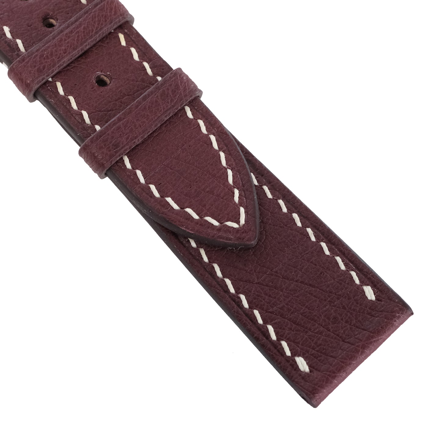 Burgundy Smooth Ostrich Leather Watch Strap