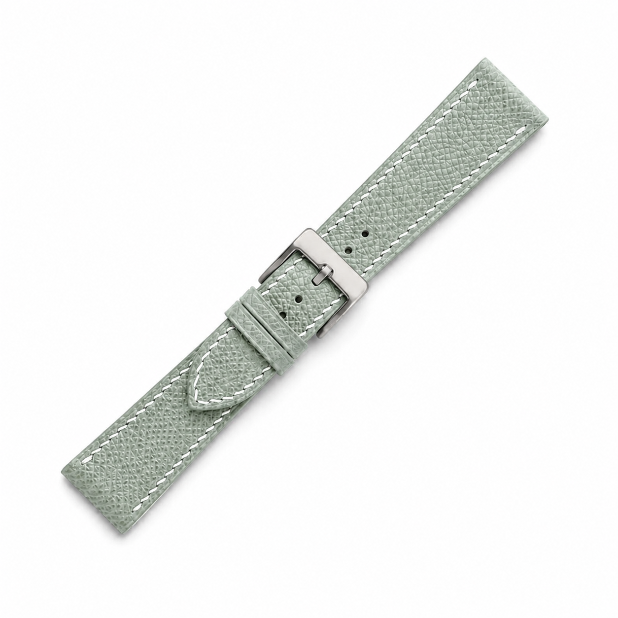 Flat Celadon Green Epsom Leather Watch Strap