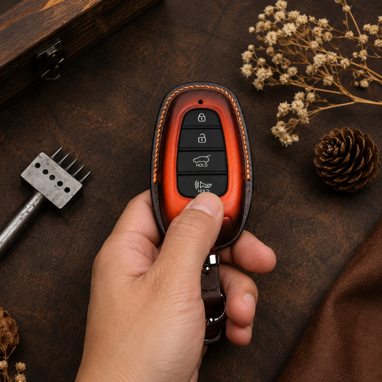 Hyundai IONIQ 5 IONIQ 6 leather smart key fob cover