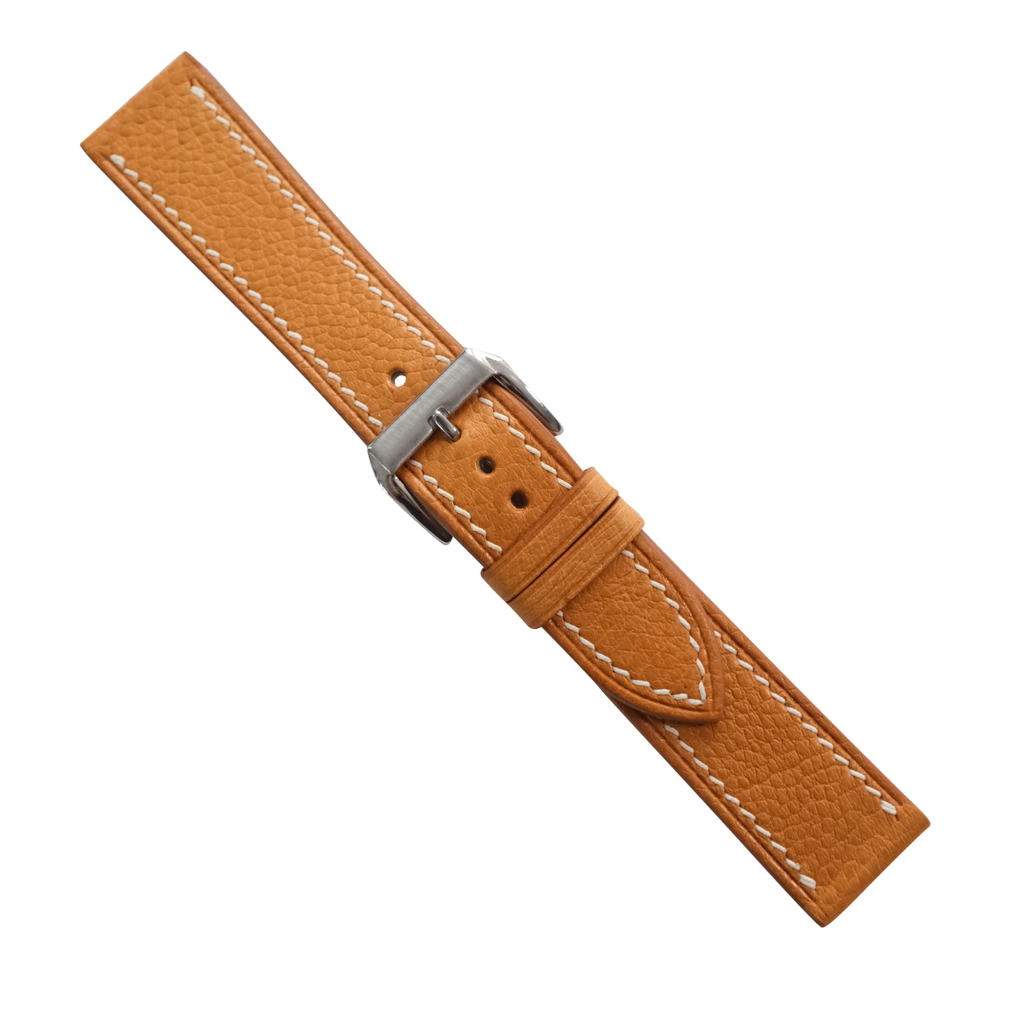 Flat British Tan Smooth Ostrich Leather Watch Strap