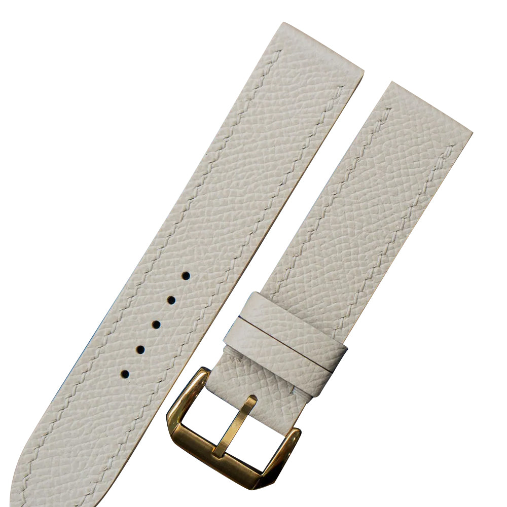 Flat Cream Epsom Leather Watch Strap