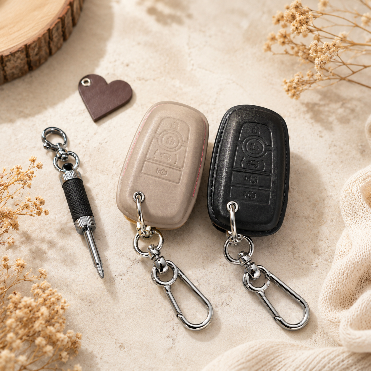 Ford Mustang smart key leather cover