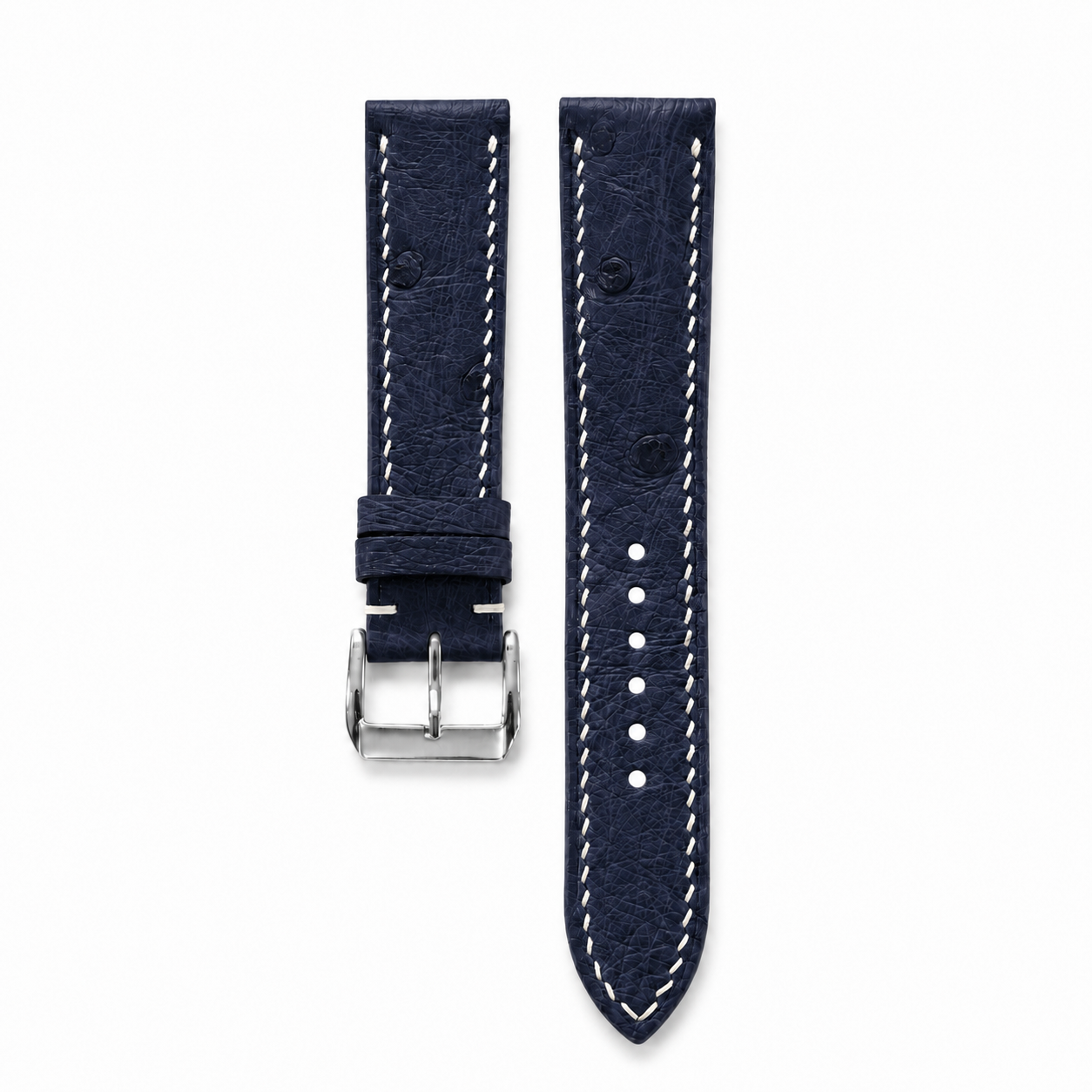 Midnight Navy Ostrich Leather Watch Strap