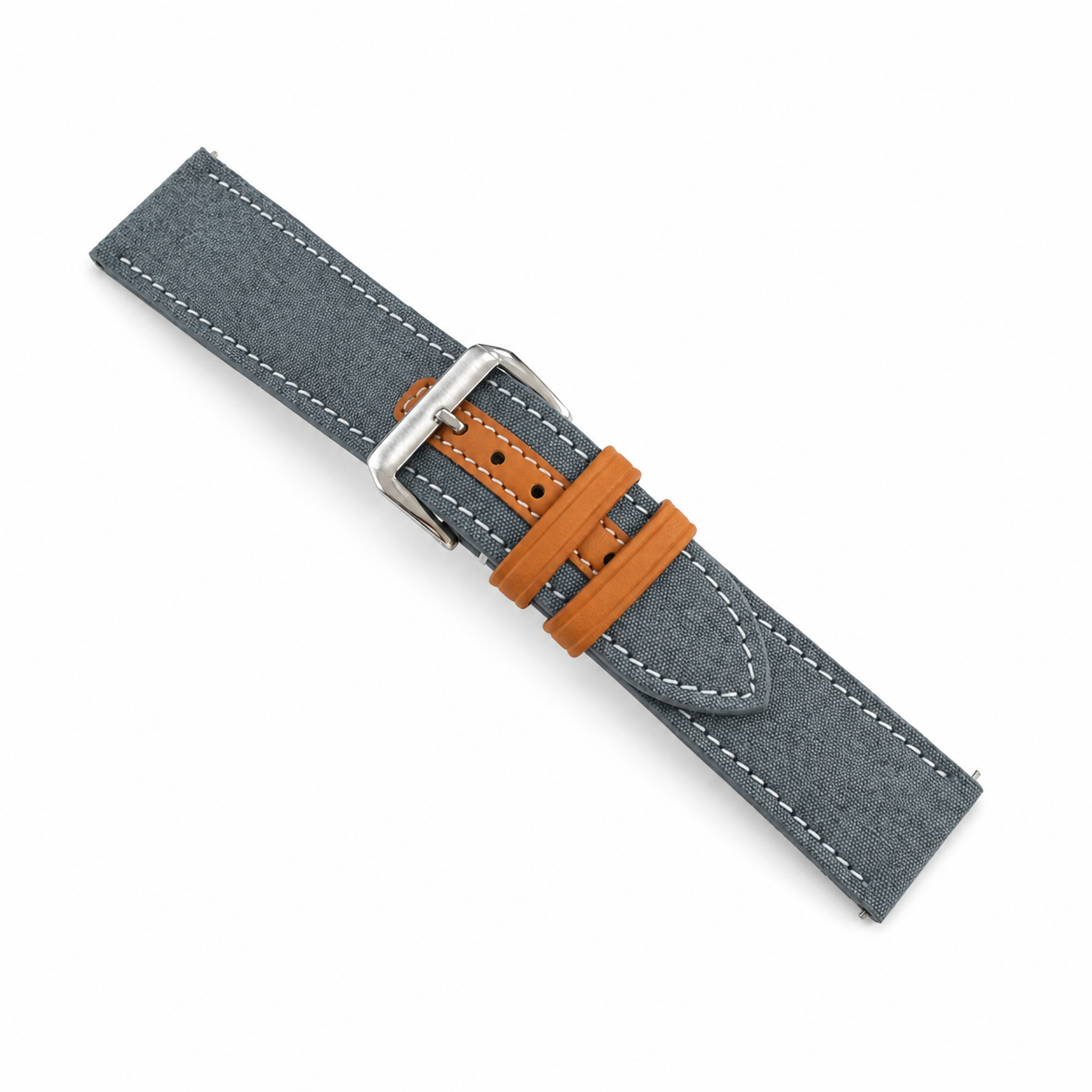 Blue Gray Sailcloth Canvas Watch Strap