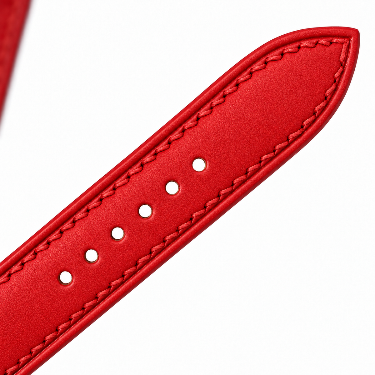 Red Swift Leather Watch Strap - side profile