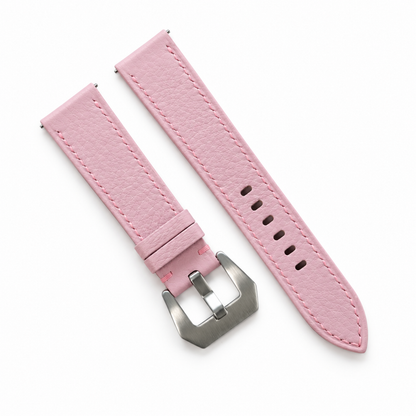 Light Pink Togo Leather Watch Strap - two piece diagonal