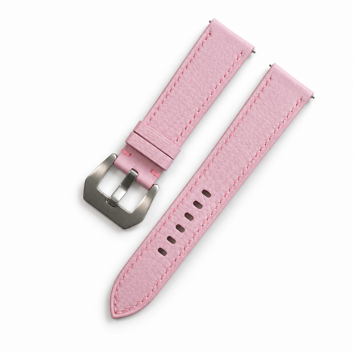 Light Pink Togo Leather Watch Strap - light pink Togo grain