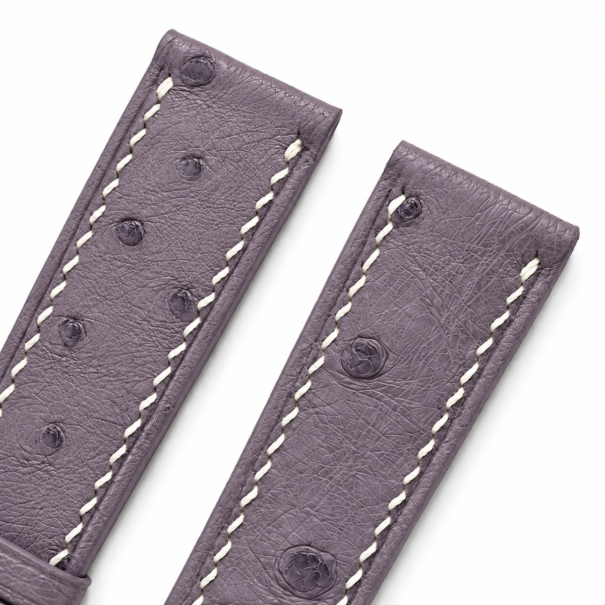Dusty Mauve Ostrich Leather Watch Strap - quill texture detail