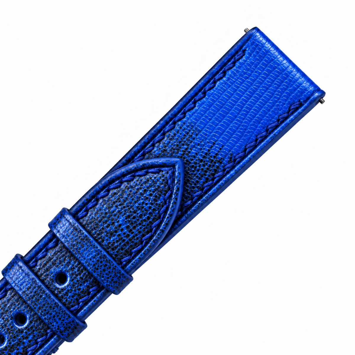 Blue Black Lizard Leather Watch Strap - keeper detail