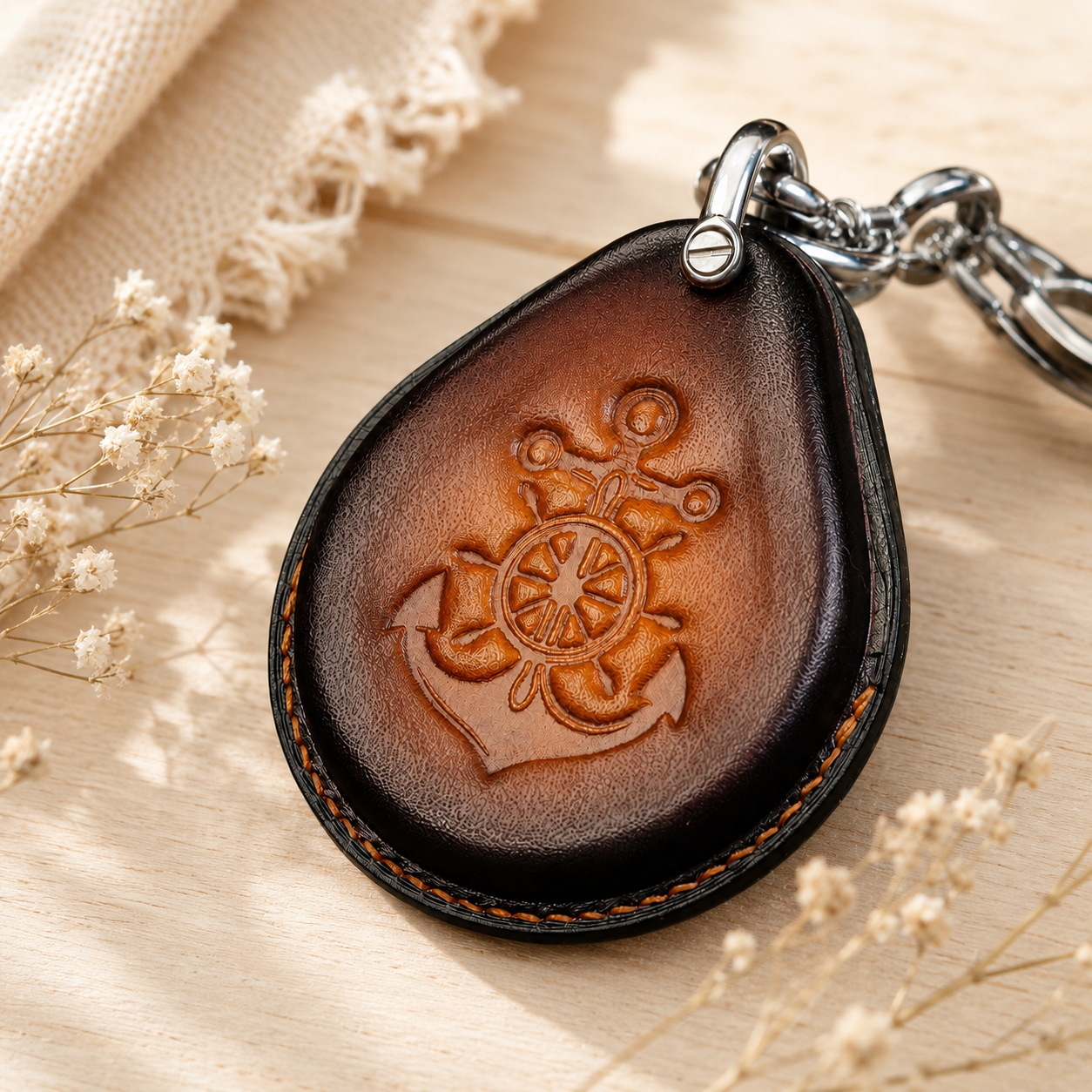 Harley-Davidson leather key fob cover handmade