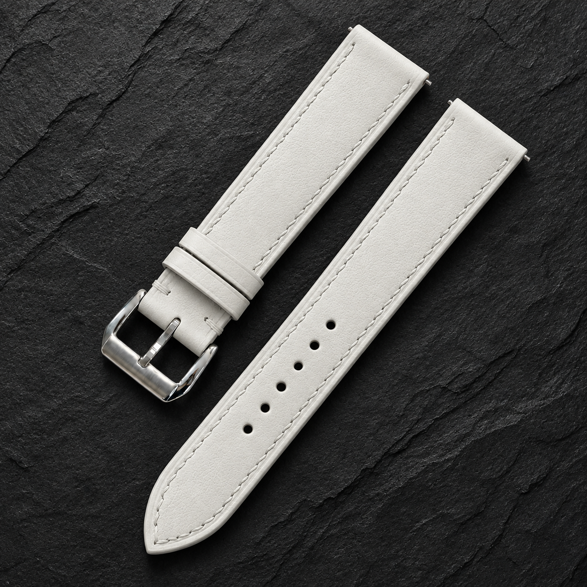Milky White Swift Leather Watch Strap - hero