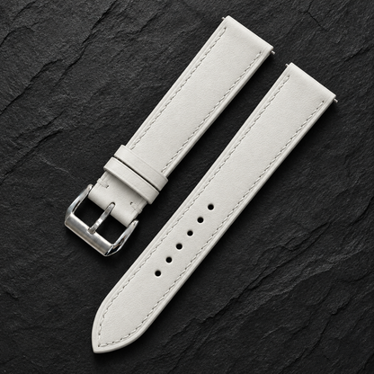 Milky White Swift Leather Watch Strap - hero