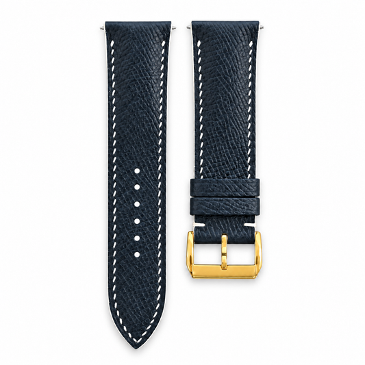 Dark Navy Epsom Leather Watch Strap - hero