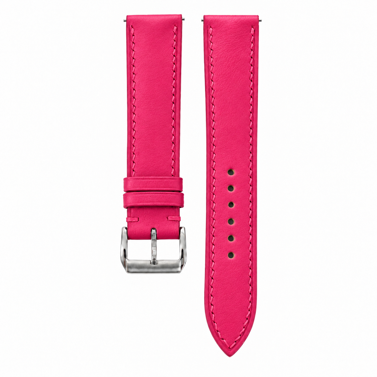Fuchsia Pink Swift Leather Watch Strap - hero