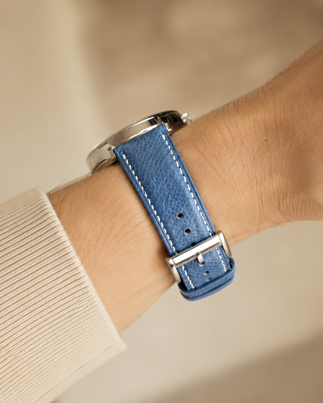 Gray Epsom Leather Watch Strap