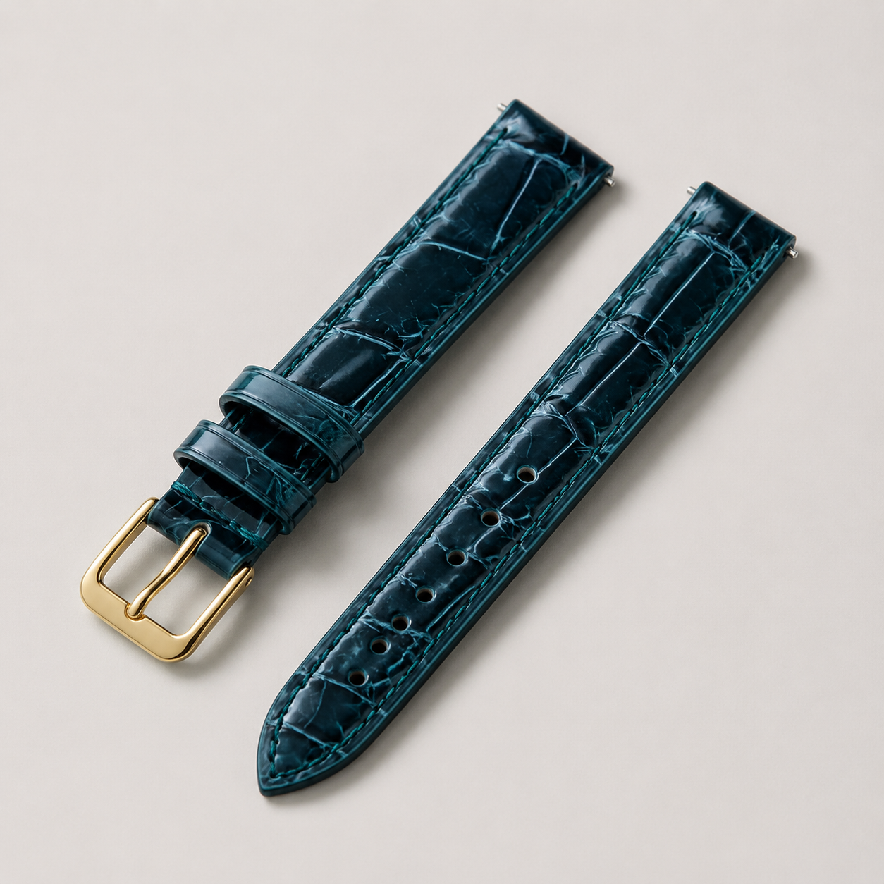 Dark Green  Alligator Leather Watch Strap