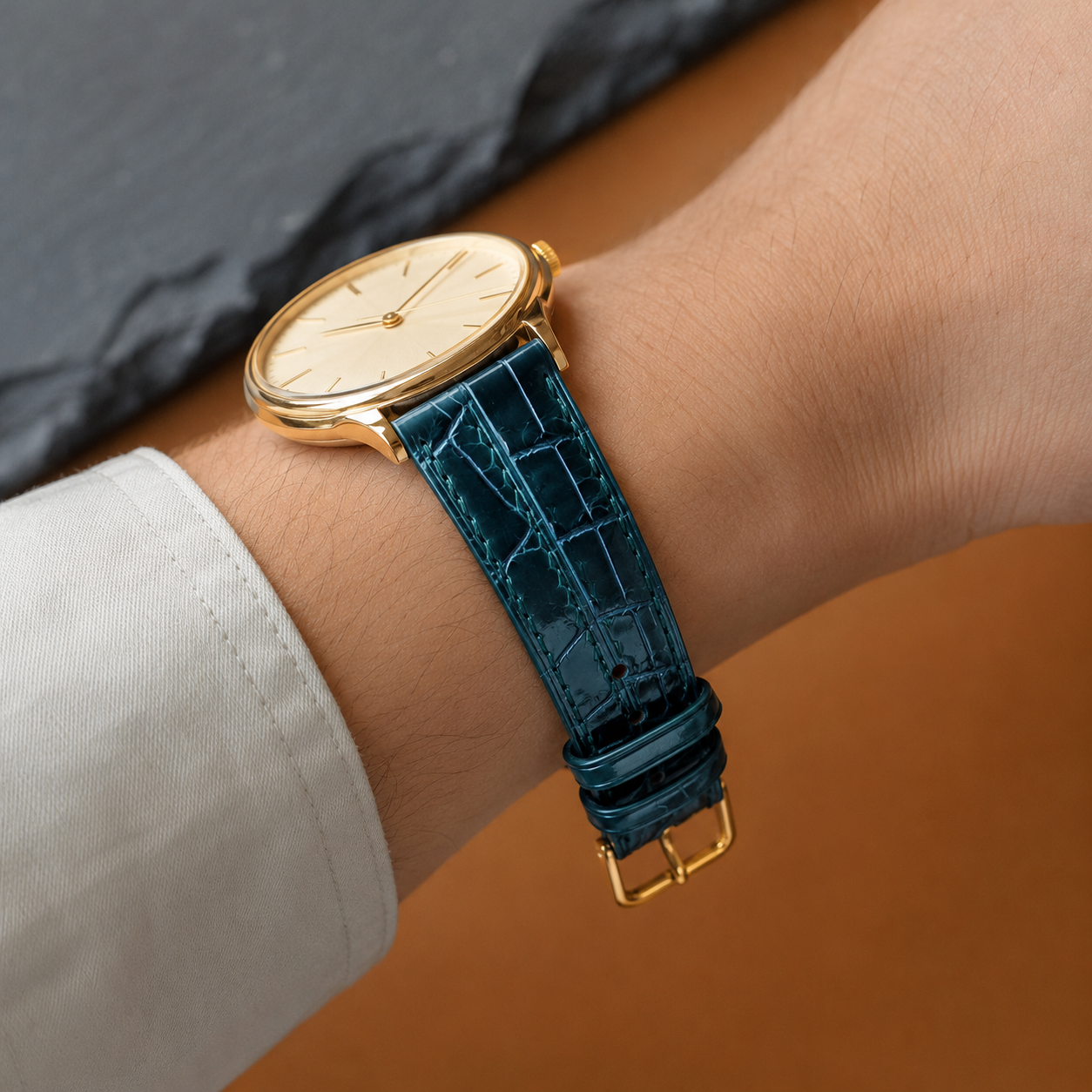 Dark Green  Alligator Leather Watch Strap