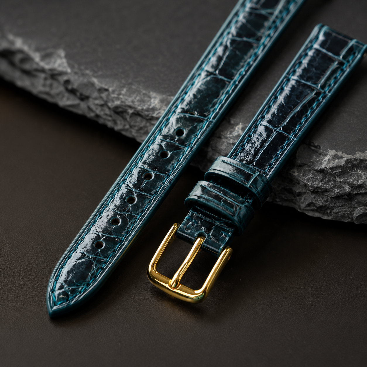 Dark Green  Alligator Leather Watch Strap