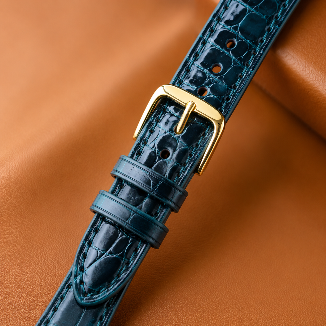 Dark Green  Alligator Leather Watch Strap