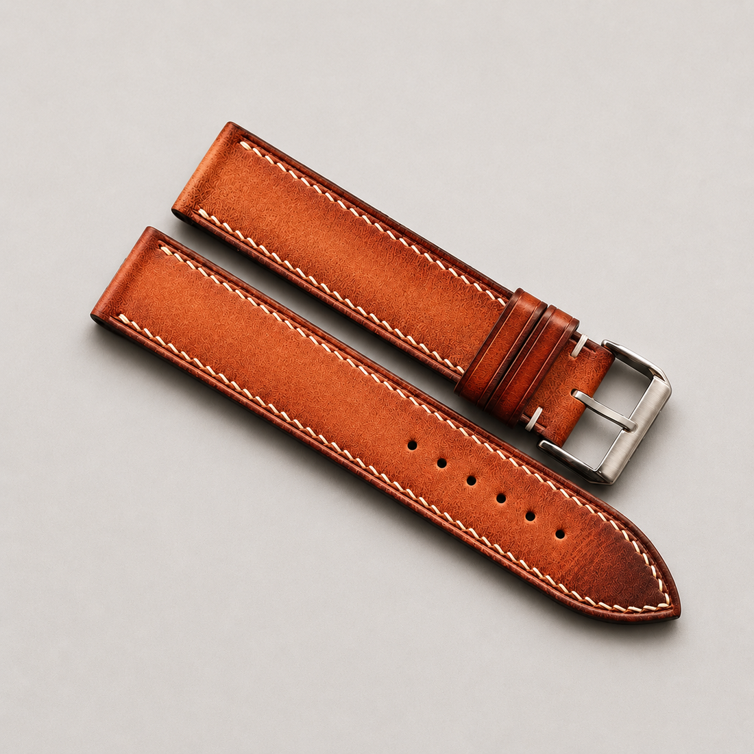 Cognac Patina Vegetable Tanned Leather Watch Strap