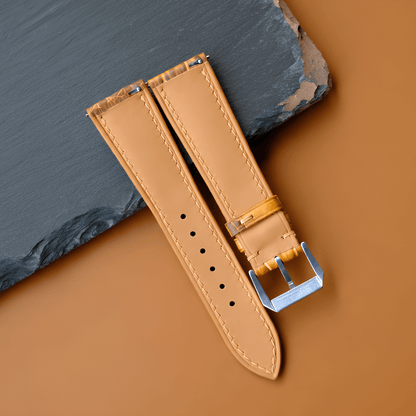 Yellow Patina Alligator Leather Watch Strap photo 8