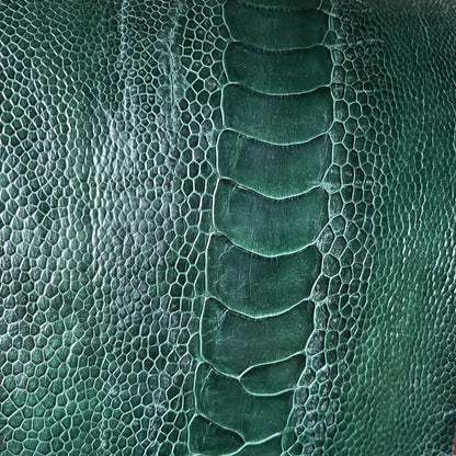 Padded Green Ostrich Leg Leather Watch Strap