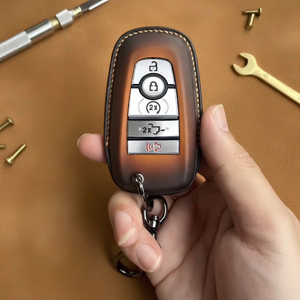 Ford Bronco Sport Leather Key Fob Cover 2021-2026 | Badlands Wildtrak Outer Banks Big Bend Handstitched Key Case