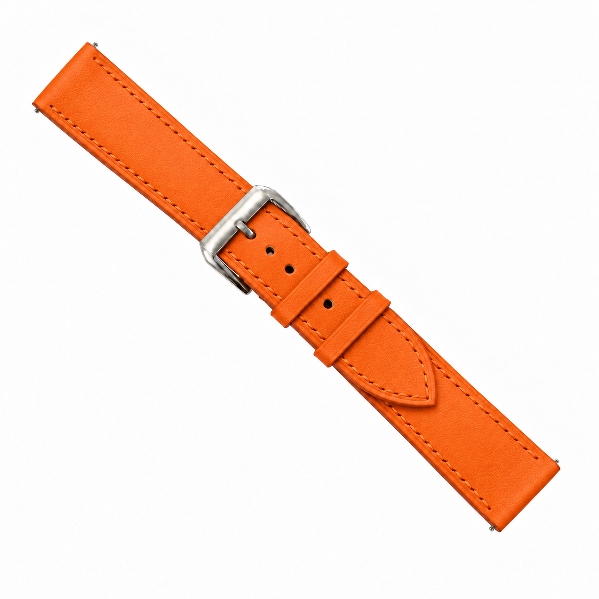 Orange Swift Leather Watch Strap - side profile