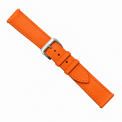 Orange Swift Leather Watch Strap - side profile