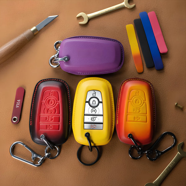 Lincoln Leather Key Fob Cover | Navigator Aviator Corsair Nautilus Reserve Grand Touring Black Label Handstitched Key Case