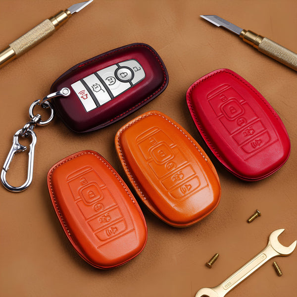 Lincoln Aviator Leather Key Fob Cover | Navigator Corsair Nautilus Black Label Reserve Grand Touring Handstitched Key Case