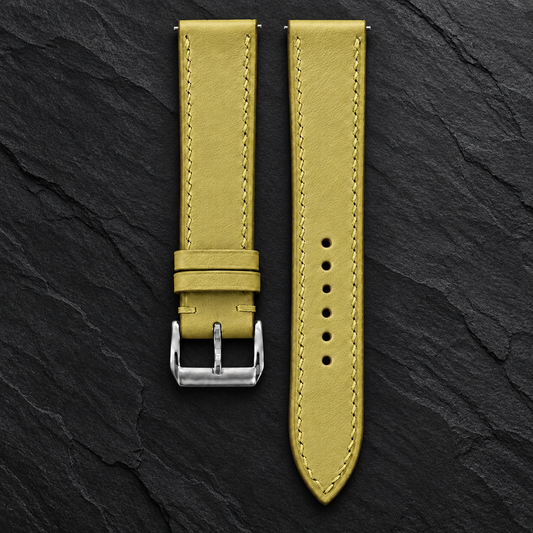 Mustard Yellow Swift Leather Watch Strap - hero
