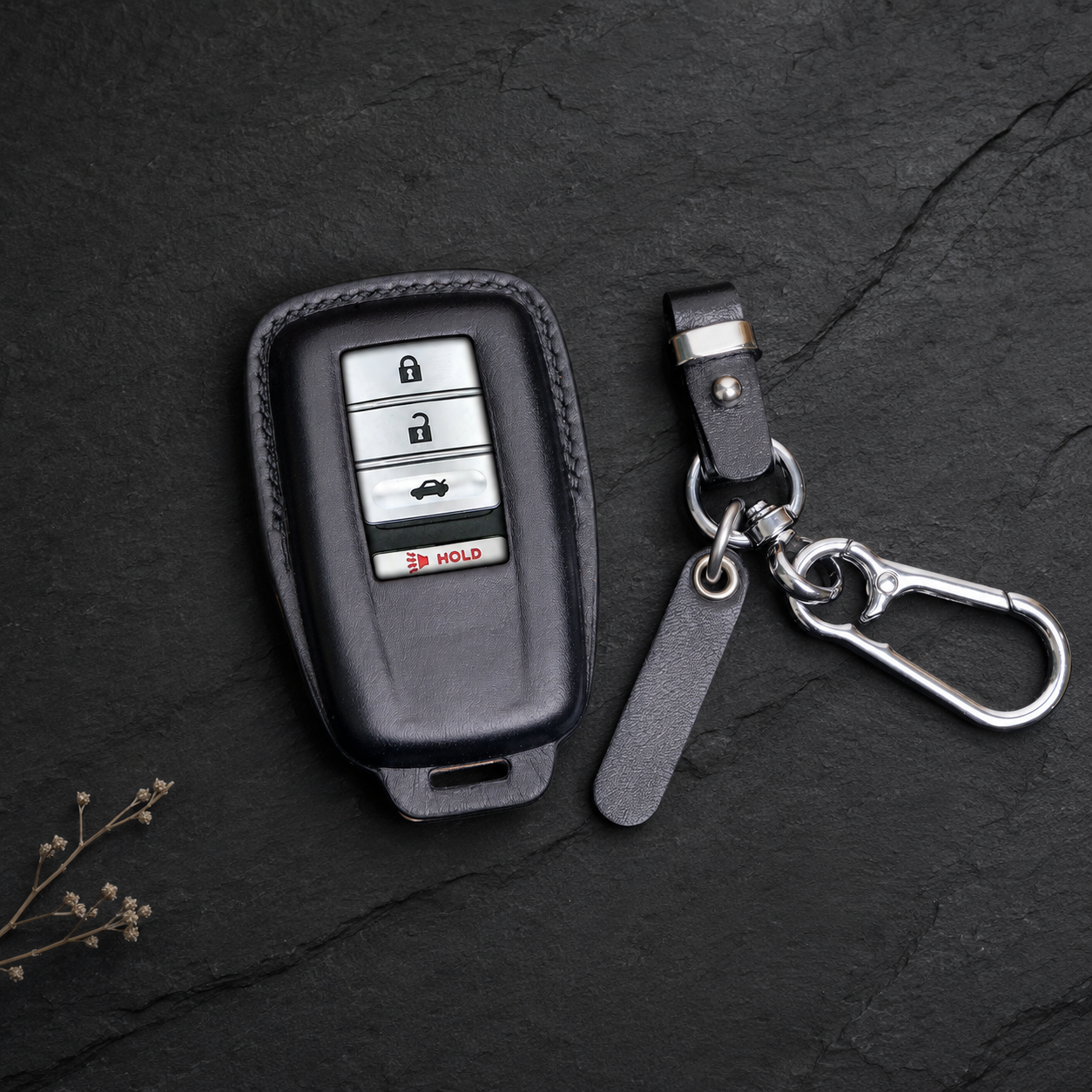 Acura Integra leather key fob cover - black smart key case