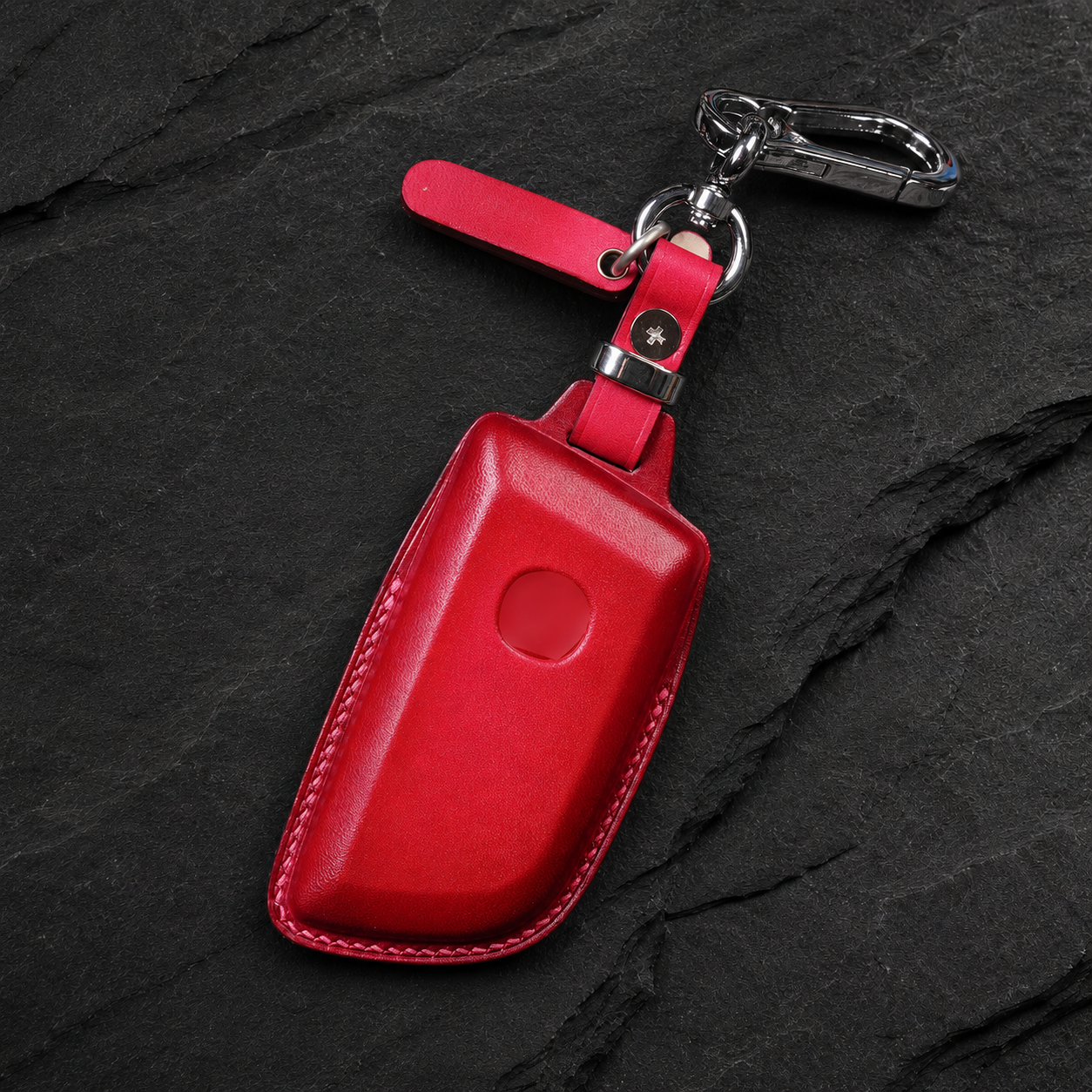 Acura MDX leather smart key cover with keychain hardware
