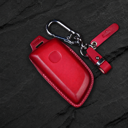 Acura MDX leather key fob cover held in hand