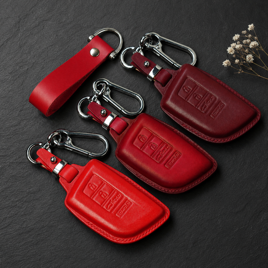 Acura SUV leather key fob cover - red smart key case