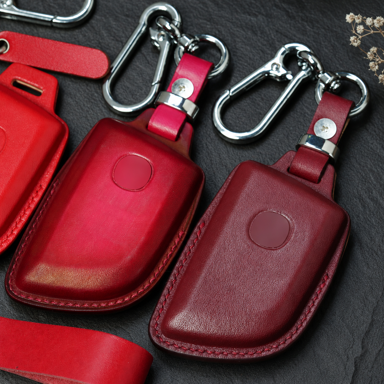 Acura SUV leather key fob cover with wristlet