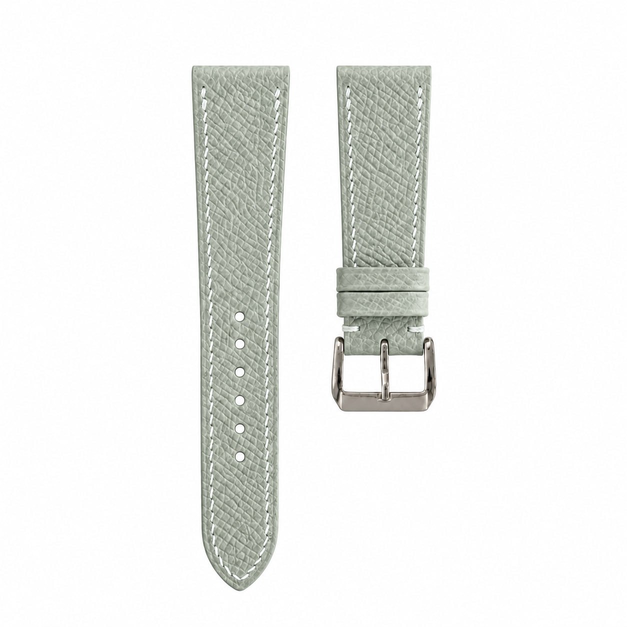 Flat Celadon Green Epsom Leather Watch Strap
