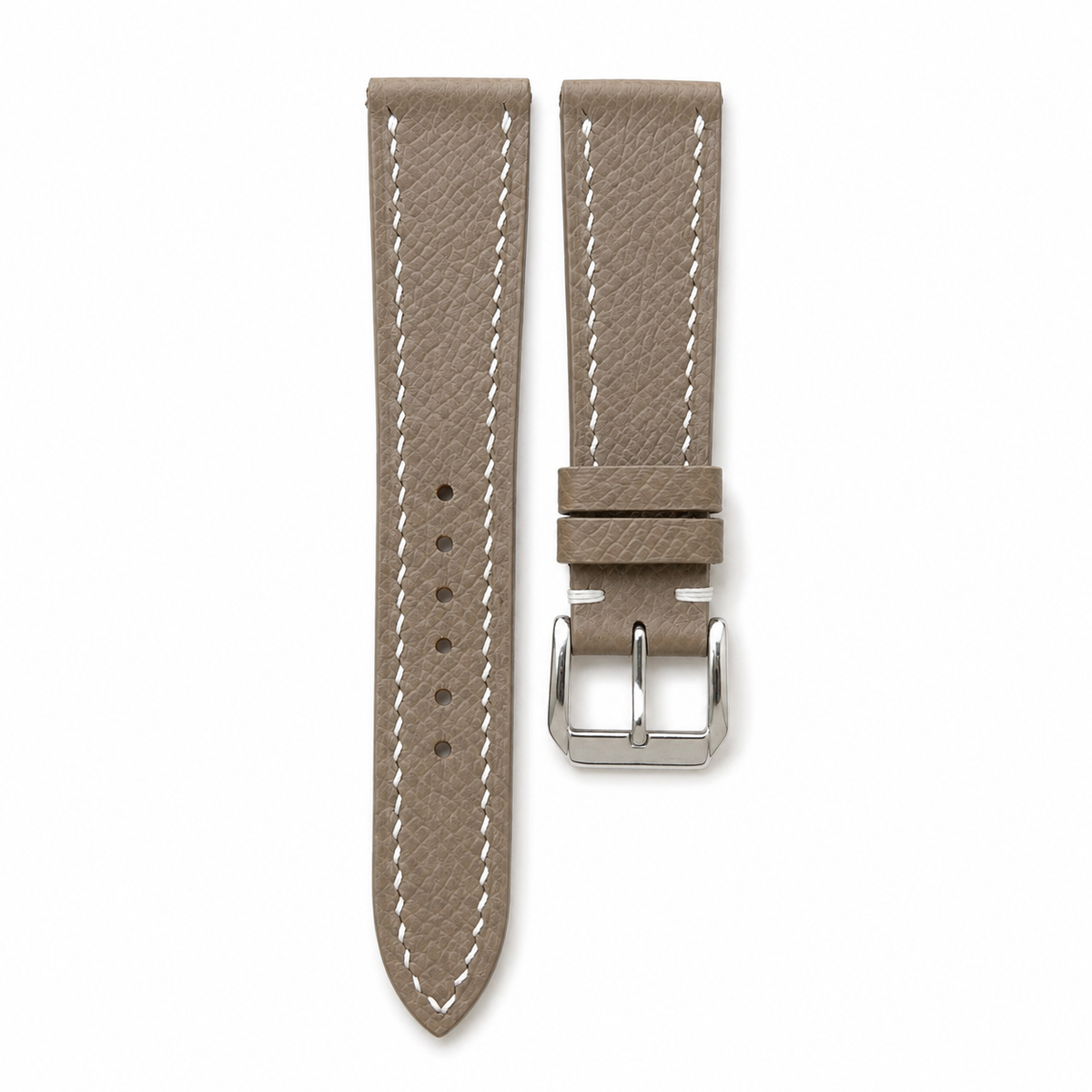 Flat Etoupe Taupe Epsom Leather Watch Strap - Photo 1