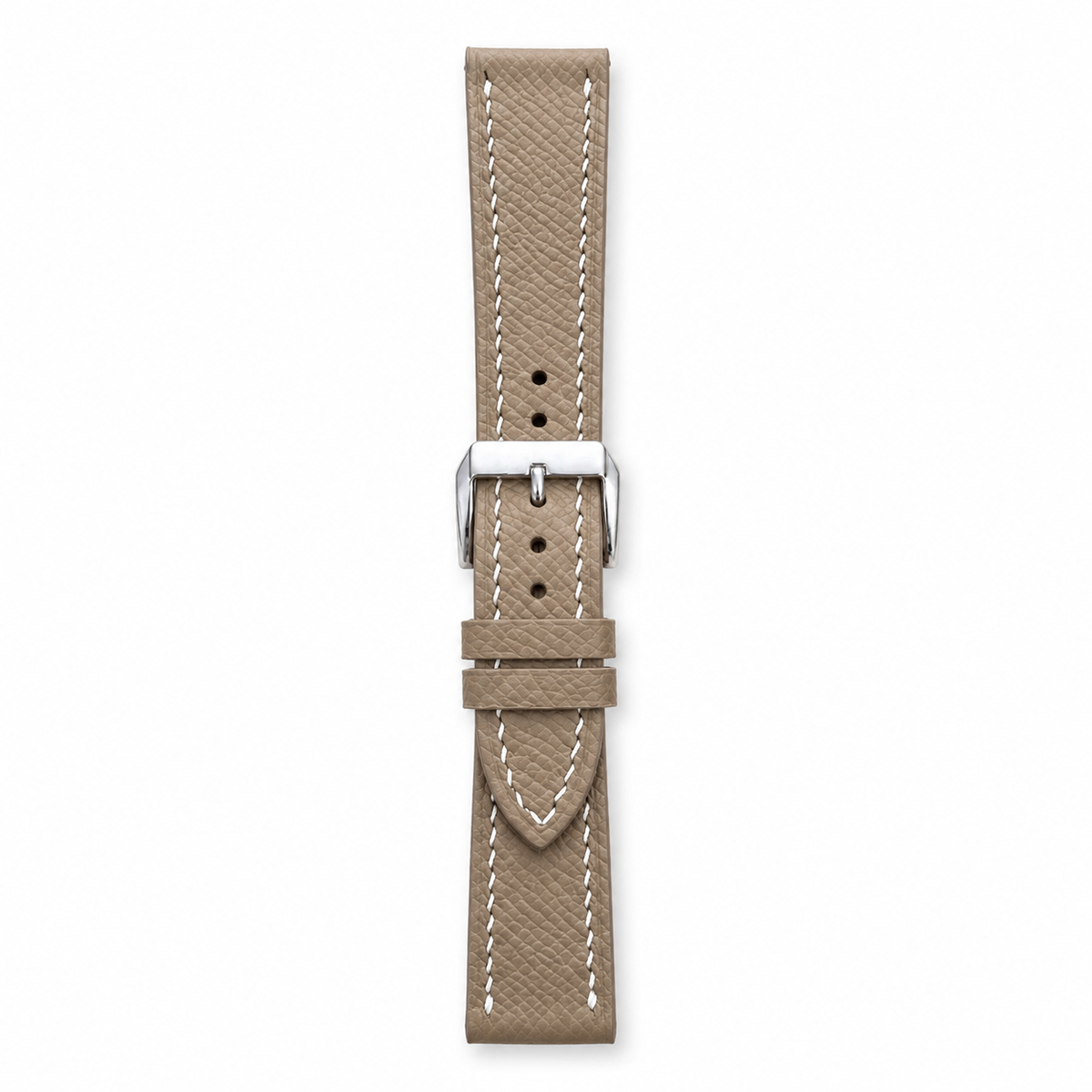 Flat Etoupe Taupe Epsom Leather Watch Strap - Photo 2