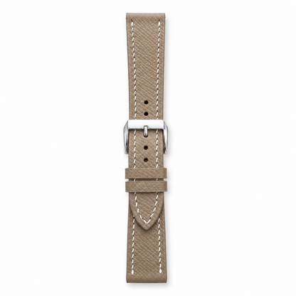 Flat Etoupe Taupe Epsom Leather Watch Strap - Photo 2