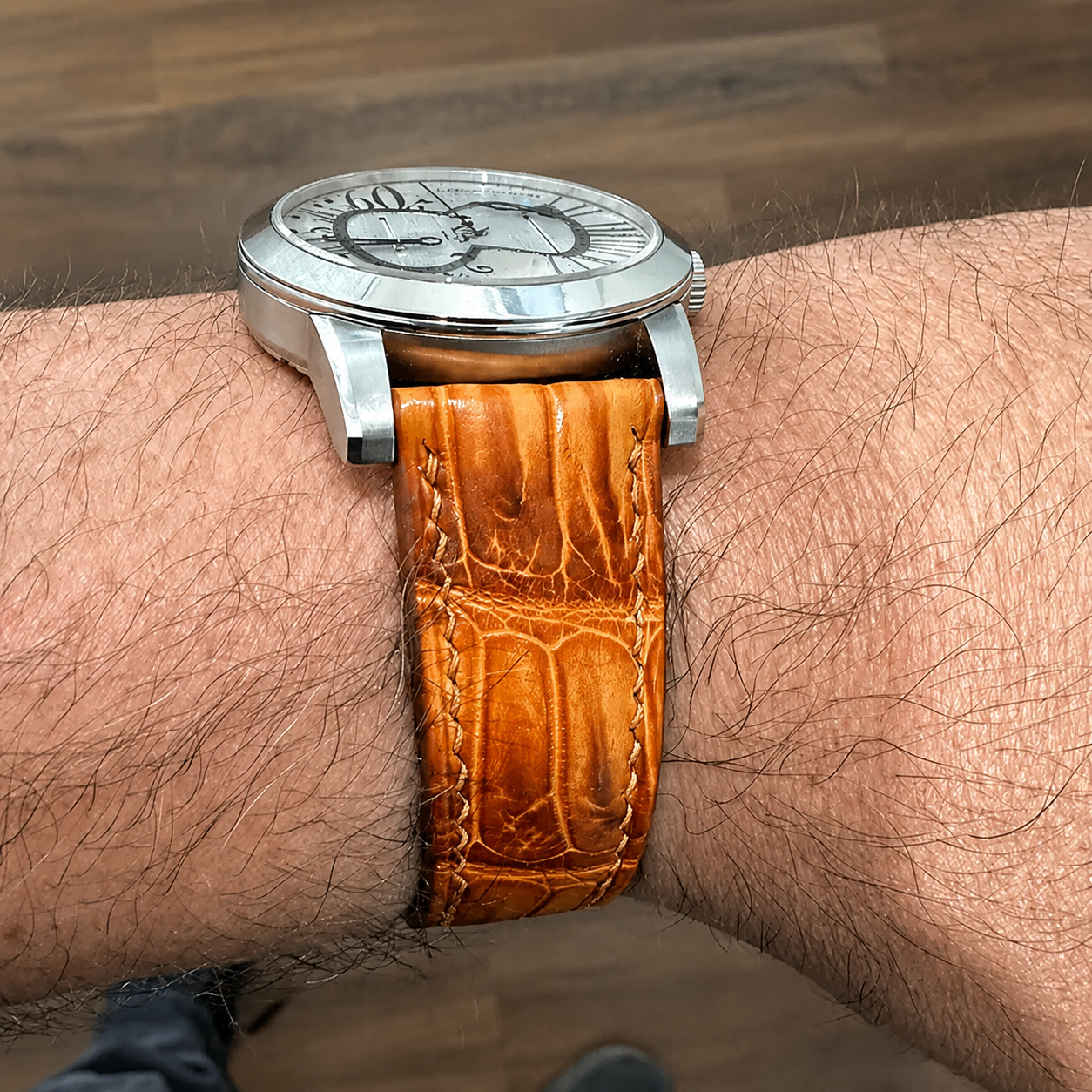 Patina British Tan Brown Alligator Leather Watch Strap