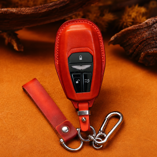 Aston Martin leather key fob cover - red smart key case
