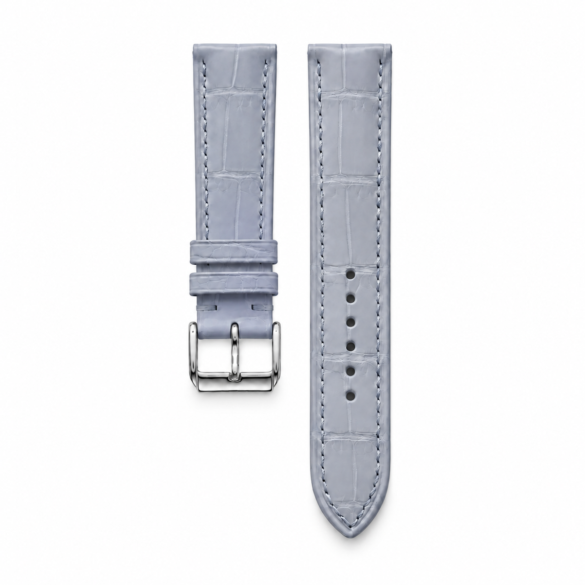 Paradise Cloud Blue Alligator Leather Watch Strap - hero