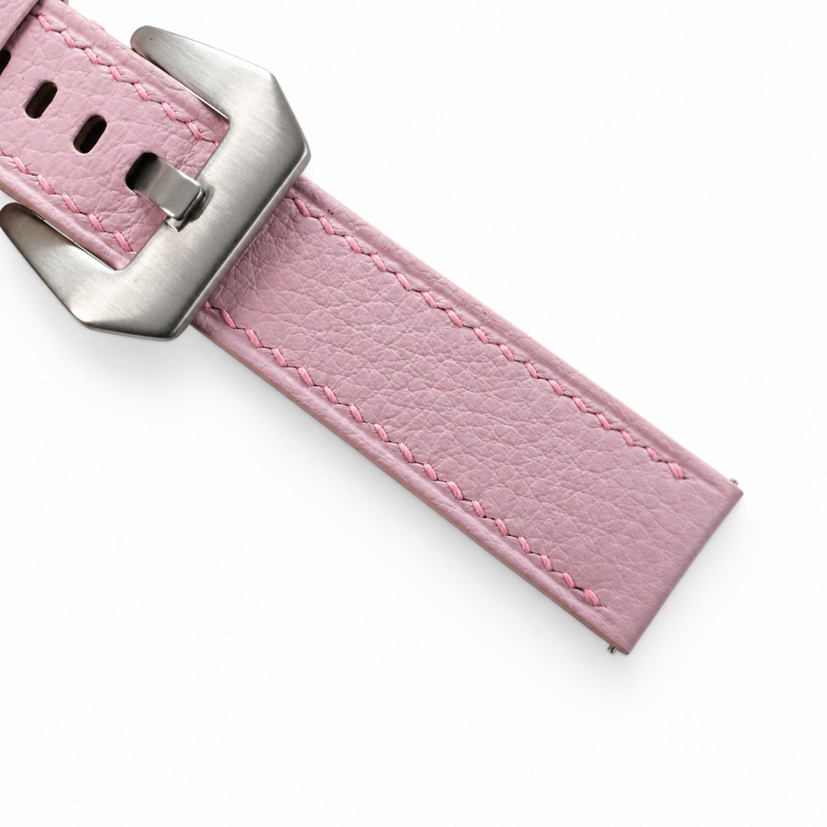 Light Pink Togo Leather Watch Strap - buckle detail