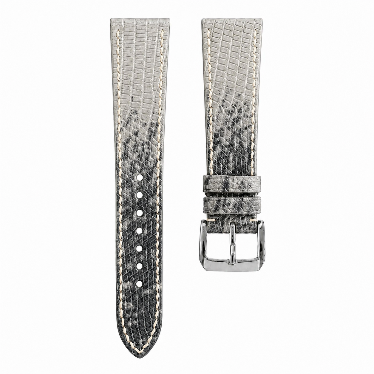 Natural Wild Grey Lizard Leather Watch Strap