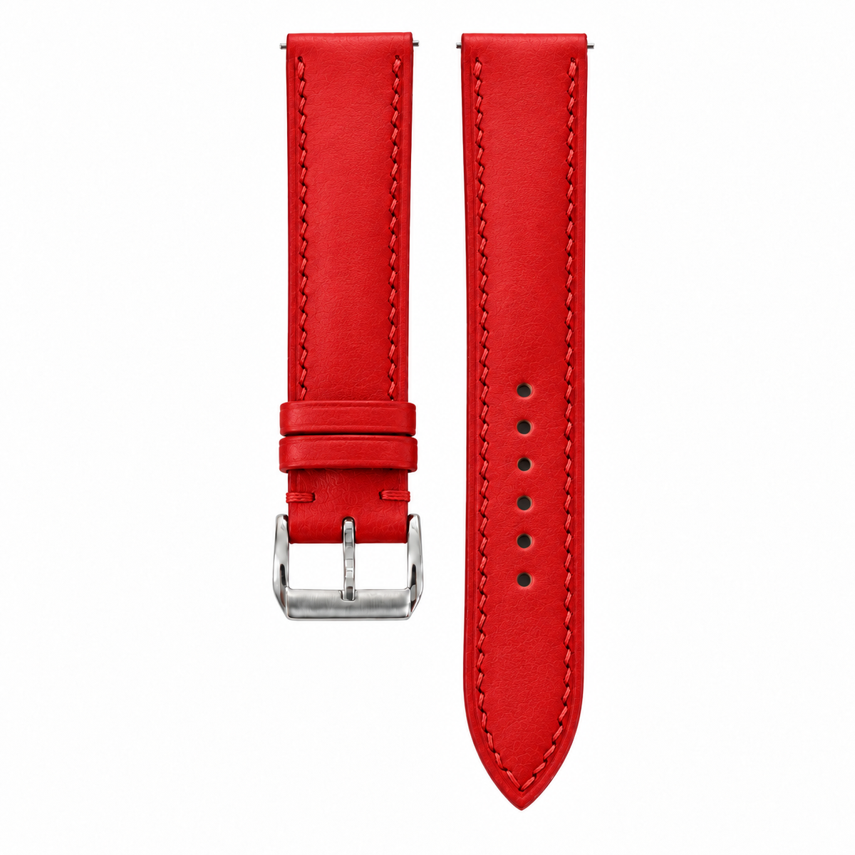 Red Swift Leather Watch Strap - hero
