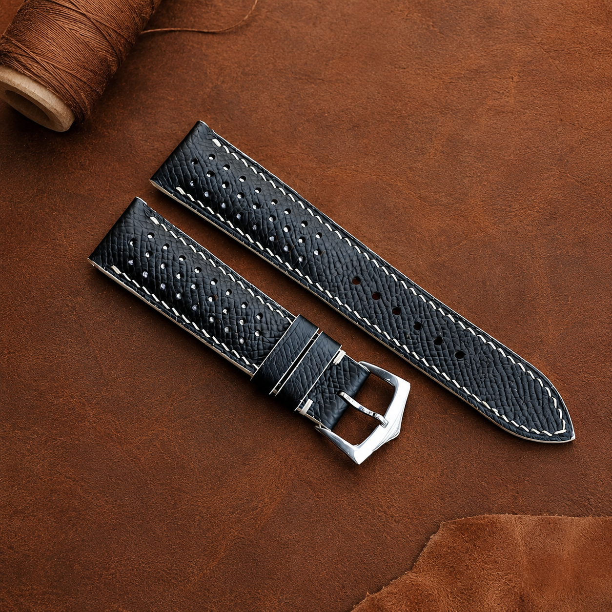 Black Epsom Leather Watch Strap