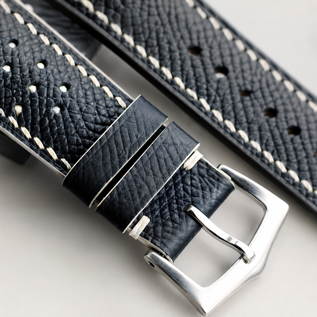 Black Epsom Leather Watch Strap