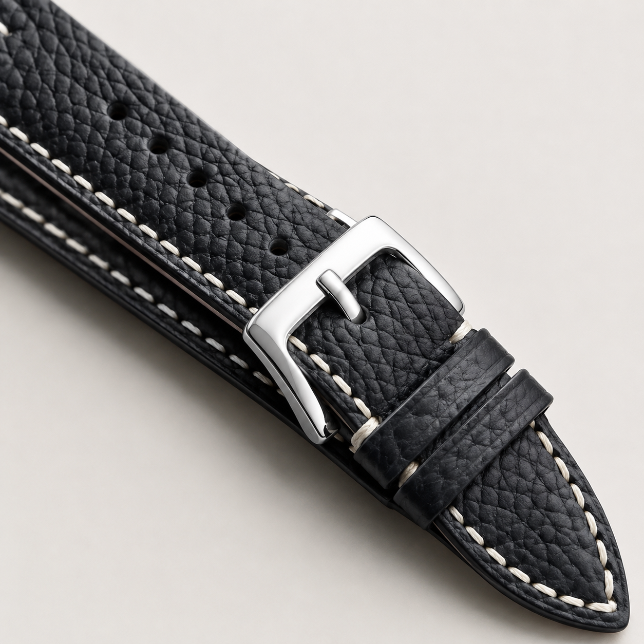 Black Epsom Leather Watch Strap